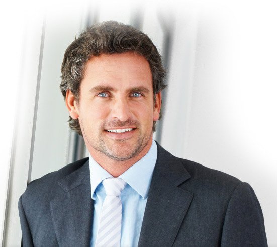 Middle-aged male insurance worker smiling